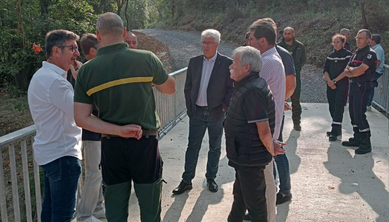 Visite de fin de chantier sur la piste forestière © Carcassonne Agglo.